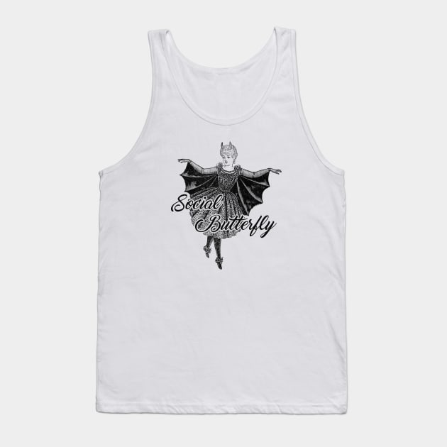 Gothic Social Butterfly Tank Top by karutees